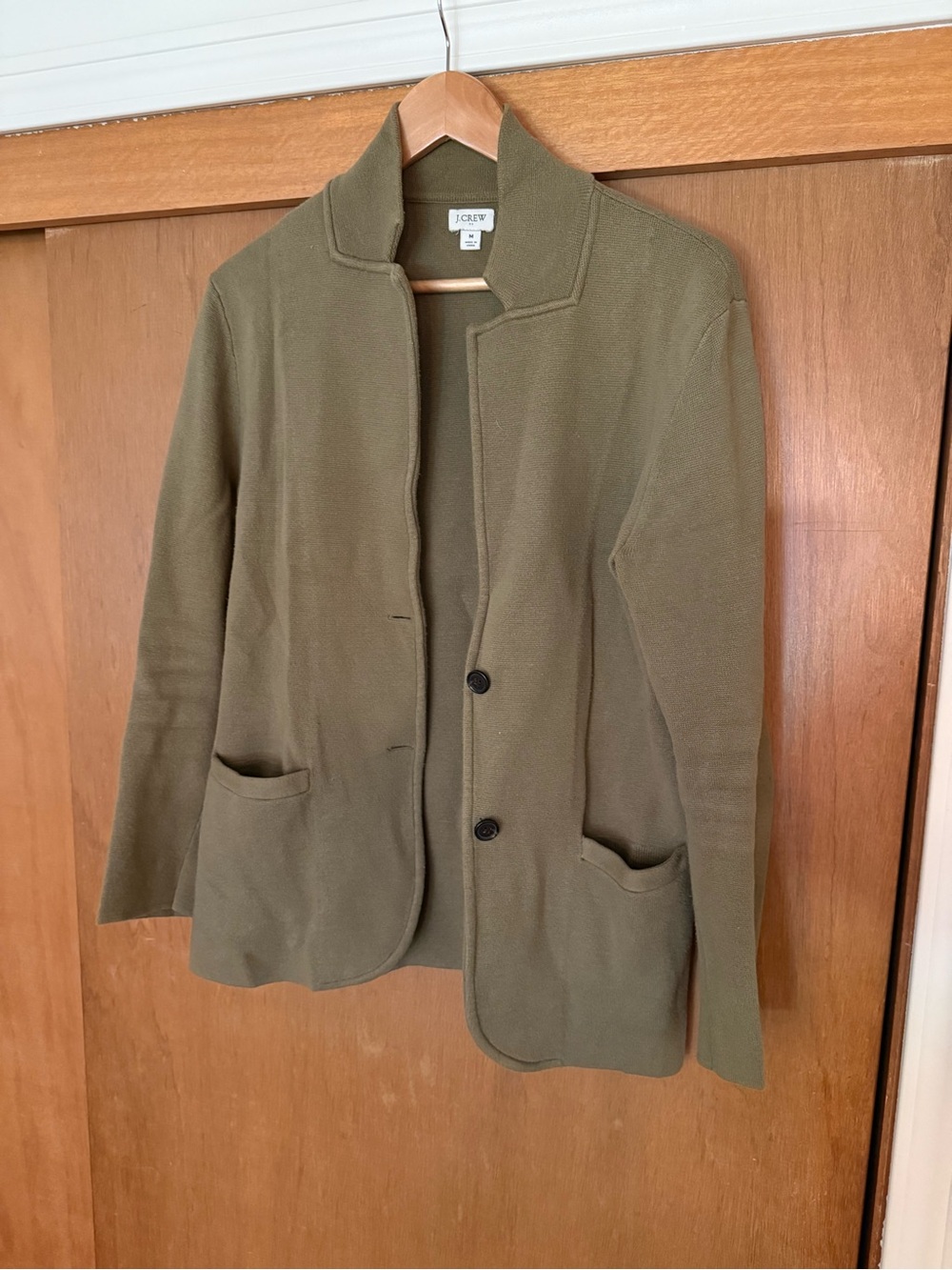 J. Crew Olive Green Knit Blazer Cardigan